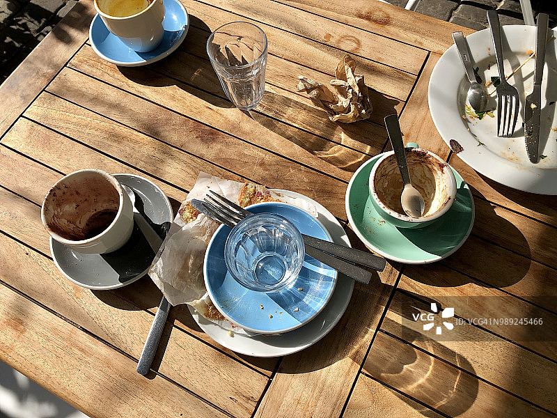 咖啡早餐的第一人称视角图片素材