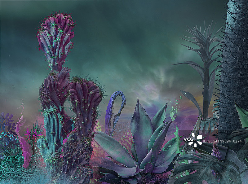 超现实花园背景图片素材