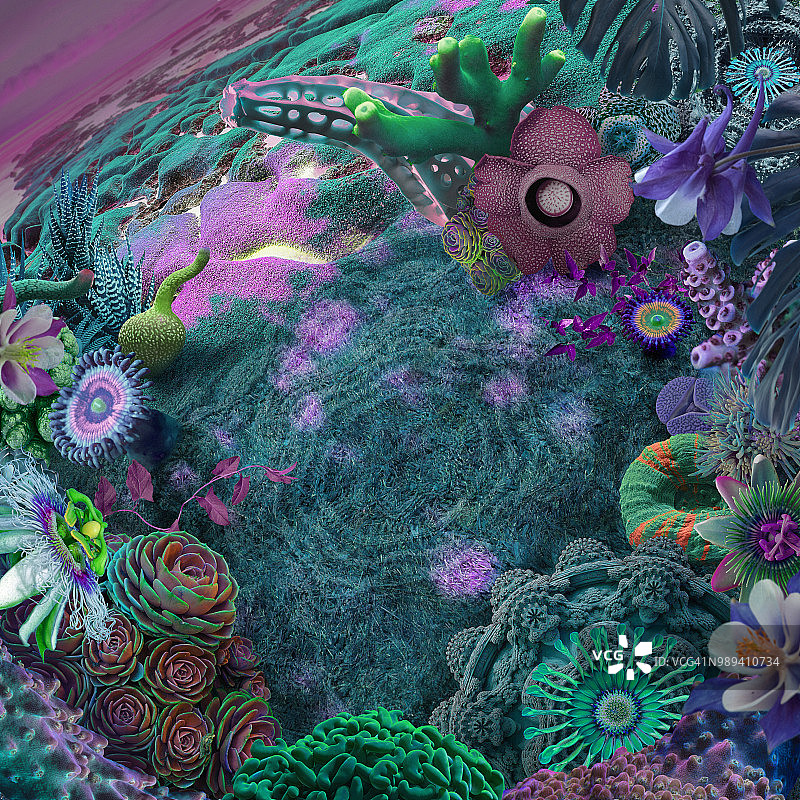 超现实花园背景图片素材