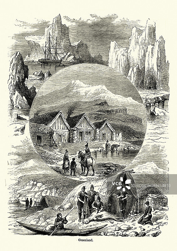 19世纪的格陵兰岛风光图片素材