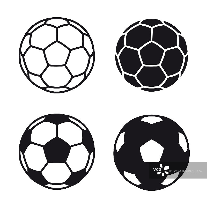 白色背景上的足球图标矢量素材图片素材