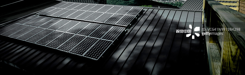 太阳能电池板建筑全景图片素材
