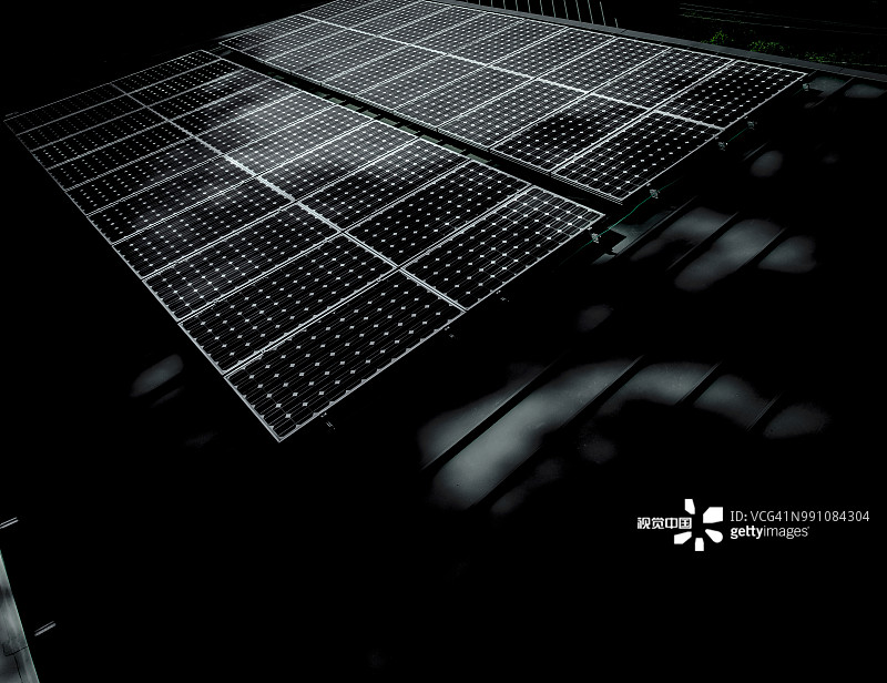太阳能电池板建筑全景图片素材