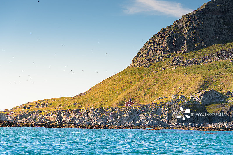 挪威罗斯特岛大西洋罗弗敦群岛全景图片素材