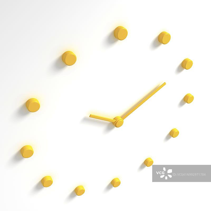 时钟的黄色表盘和指针图片素材