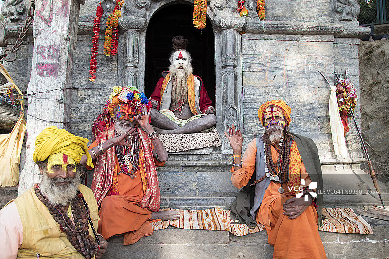 尼泊尔加德满都的圣人图片素材