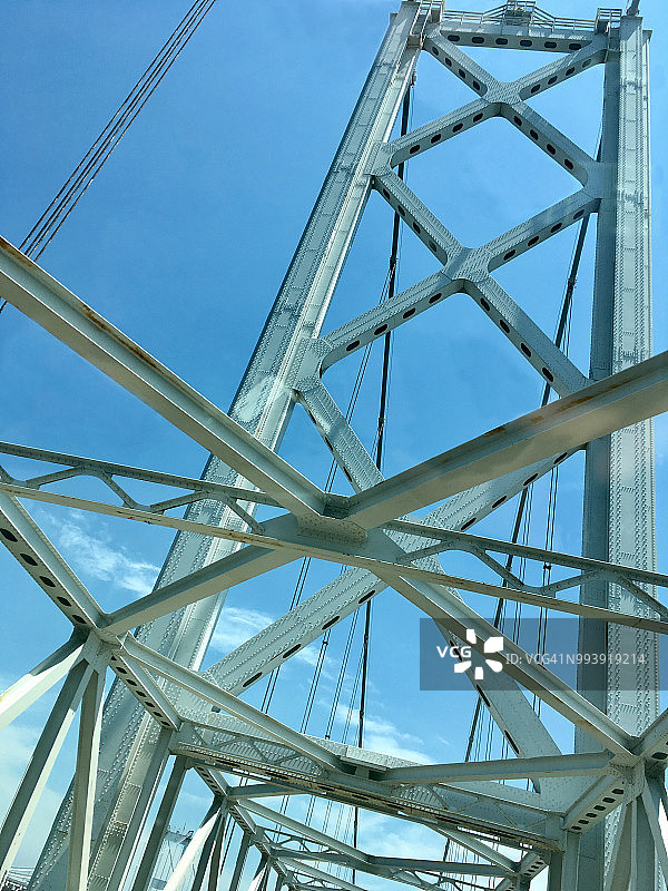 行车视角下的切萨皮克湾大桥图片素材