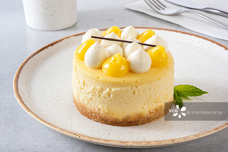 柠檬芝士蛋糕图片素材