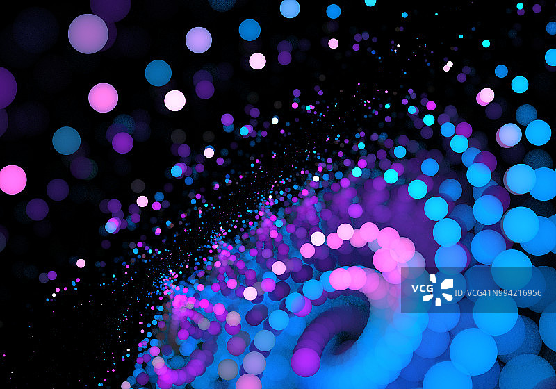 黑色背景上的波点抽象漩涡图片素材