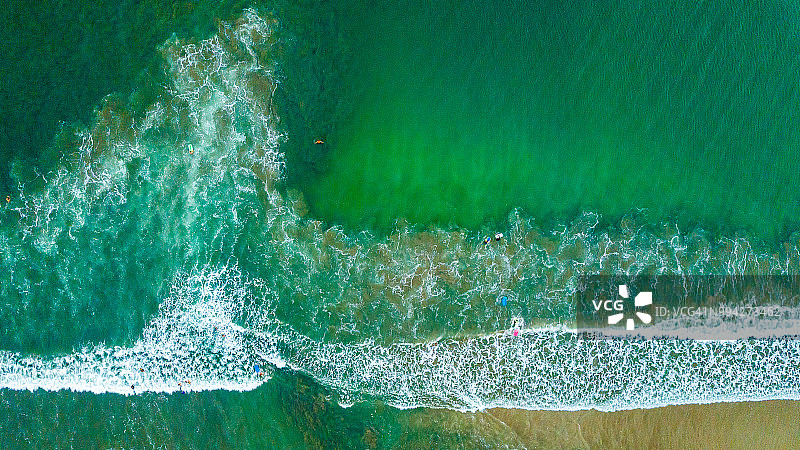 印度尼西亚巴厘岛库塔海滩鸟瞰图片素材