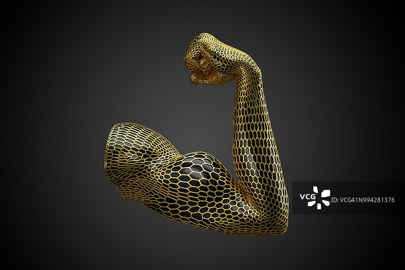 金色Voronoi肌肉臂图片素材