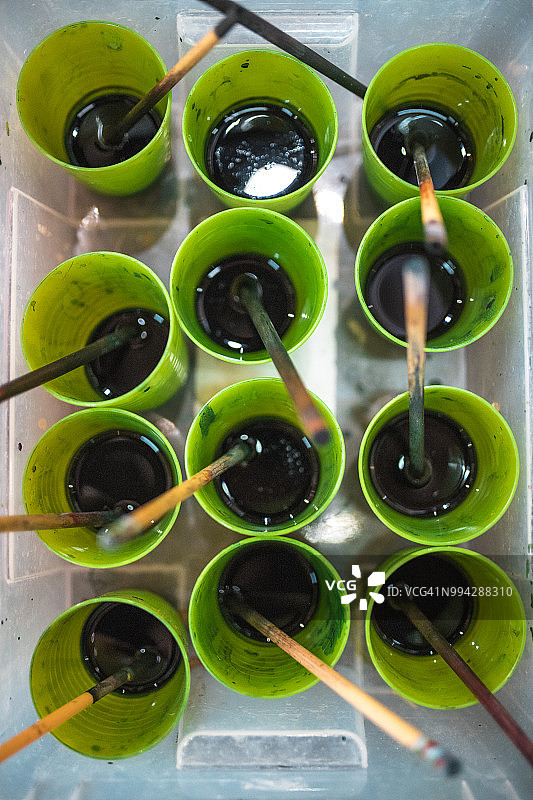 蜡染工坊的绘画配件图片素材