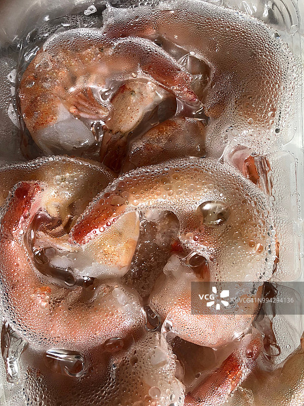 冷冻虾上的水珠图片素材