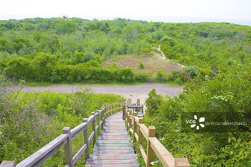 纽约市洛克威半岛提尔登堡哈里斯东炮台顶部景观图片素材