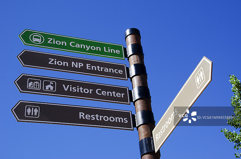 锡安国家公园路标图片素材