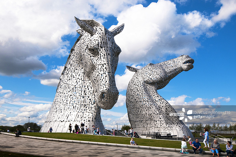 凯尔派水马雕塑，福尔柯克，苏格兰，英国图片素材