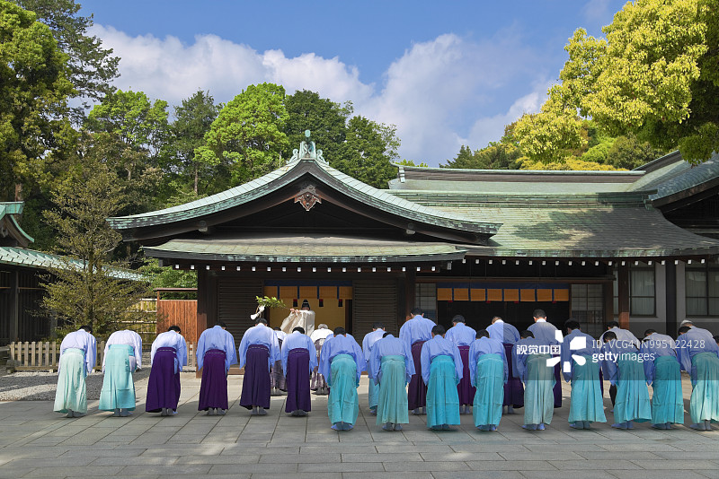 日本东京明治神宫神道祭司的秋季例大祭图片素材
