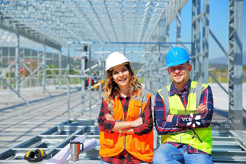 工程师与建筑工地图片素材