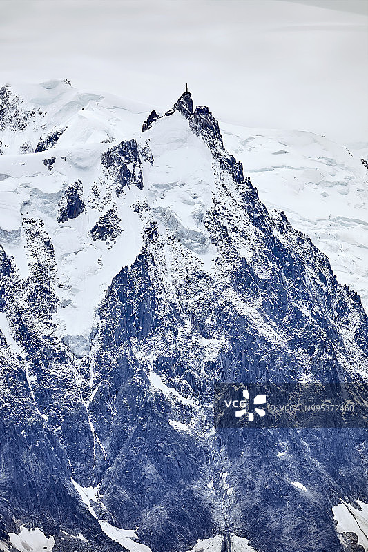 南针峰峰顶，白雪皑皑图片素材