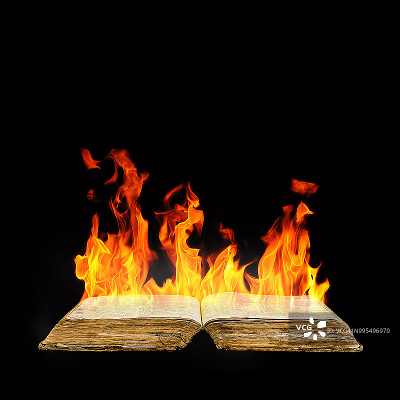 燃烧的书籍图片素材