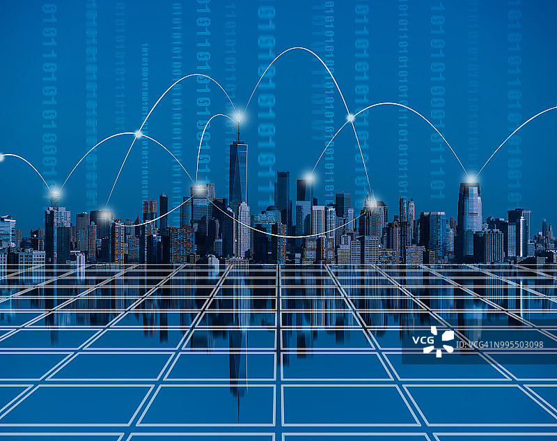 曼哈顿数字城市图片素材