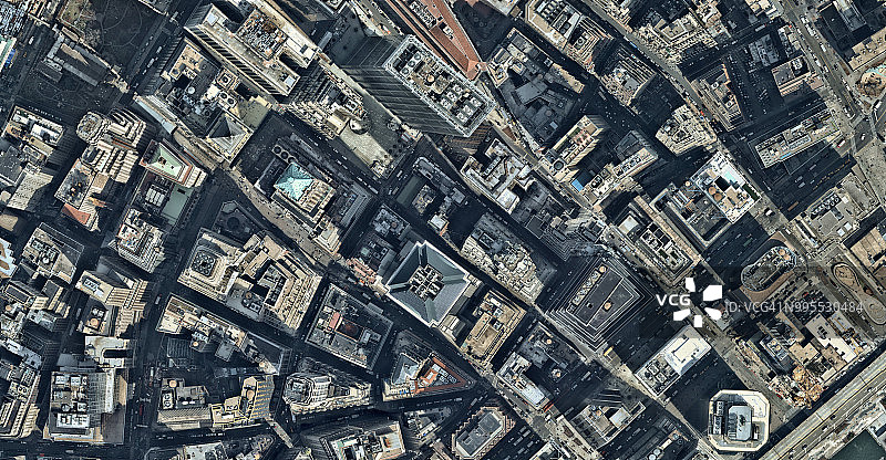 从上方俯瞰曼哈顿摩天大楼图片素材