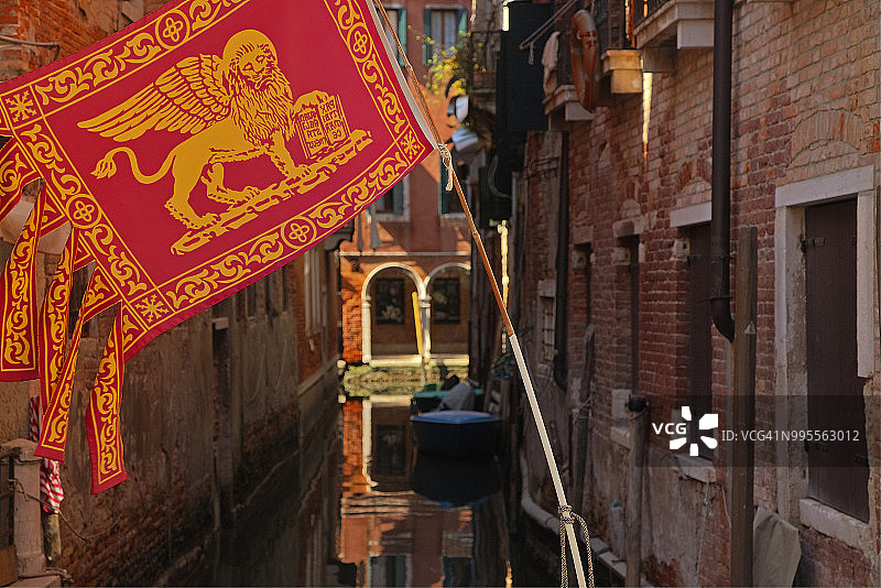 意大利威尼托圣保罗区威尼斯旗帜图片素材