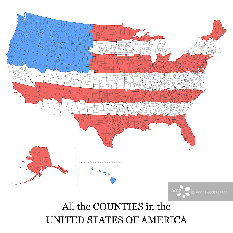 美国所有县的地图图片素材