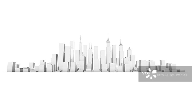 白色背景上的3D城市图片素材