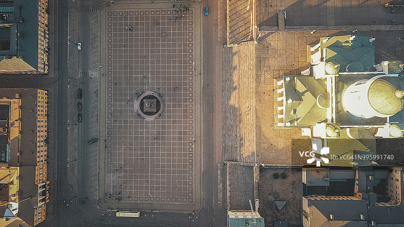 芬兰赫尔辛基大教堂参议院广场航拍图片素材