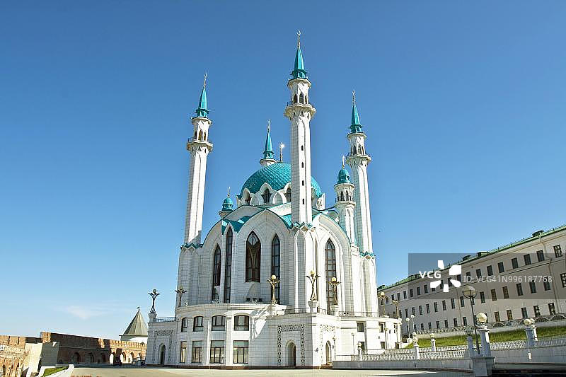 喀山克里姆林宫库尔·沙里夫清真寺，俄罗斯鞑靼斯坦共和国喀山图片素材
