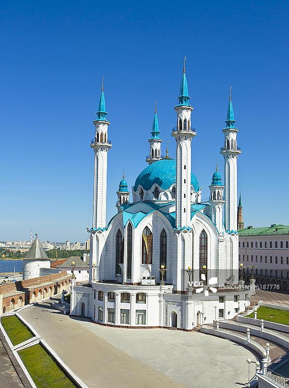 喀山克里姆林宫库尔·沙里夫清真寺，俄罗斯鞑靼斯坦共和国喀山图片素材