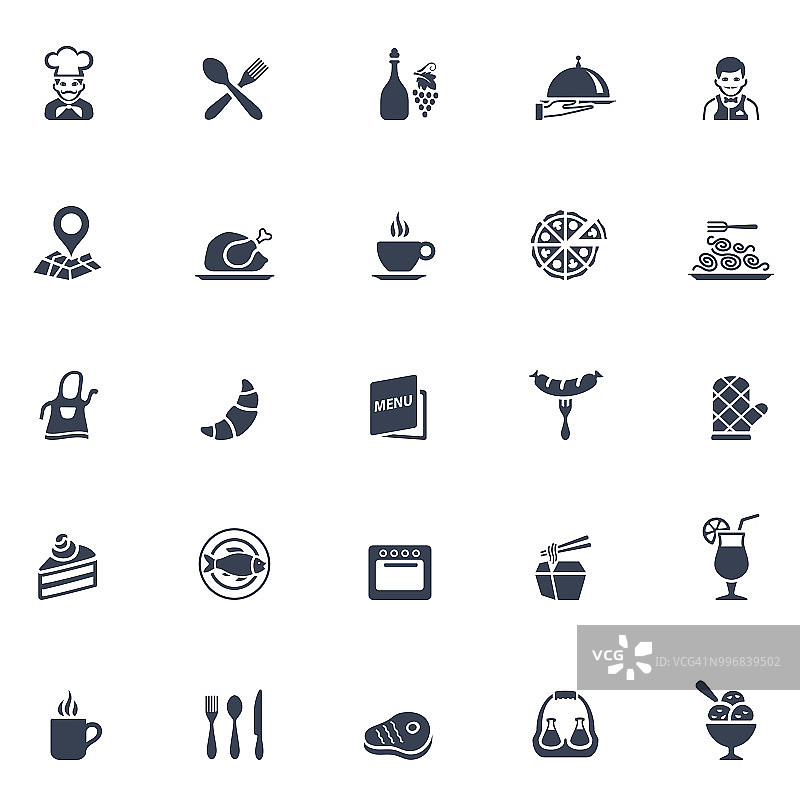 餐厅图标集图片素材
