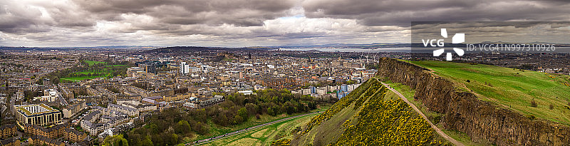 苏格兰爱丁堡航拍全景图片素材