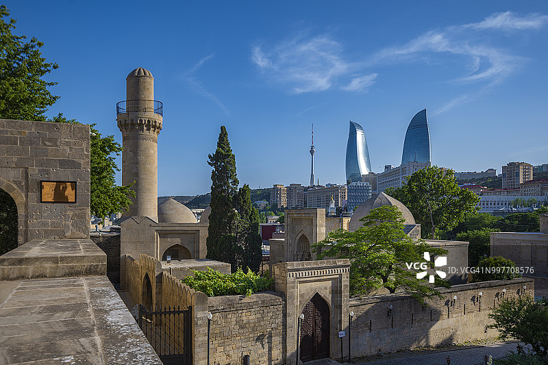 巴库希尔万沙宫殿与火焰塔图片素材