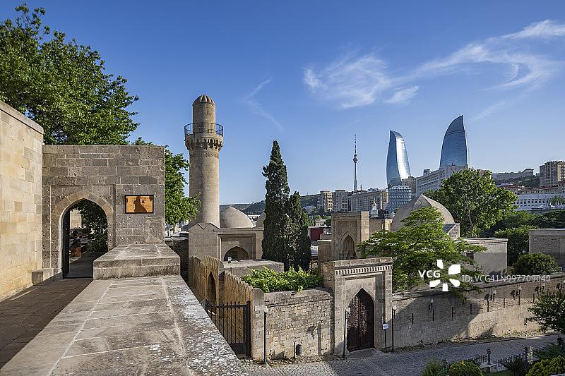 巴库希尔万沙宫殿与火焰塔图片素材