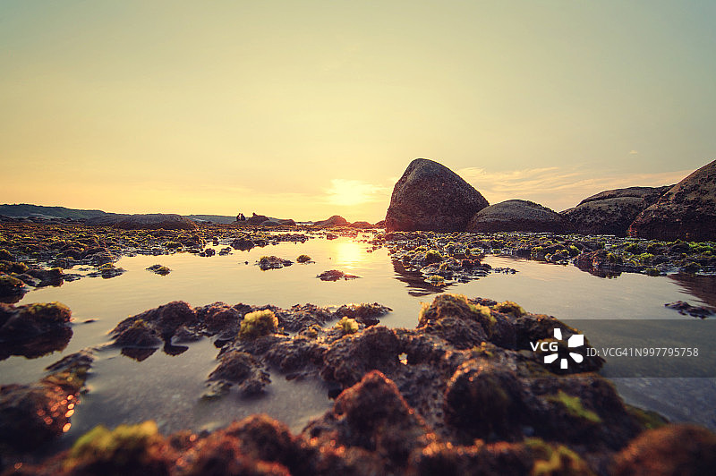 中国台湾白沙湾日落图片素材