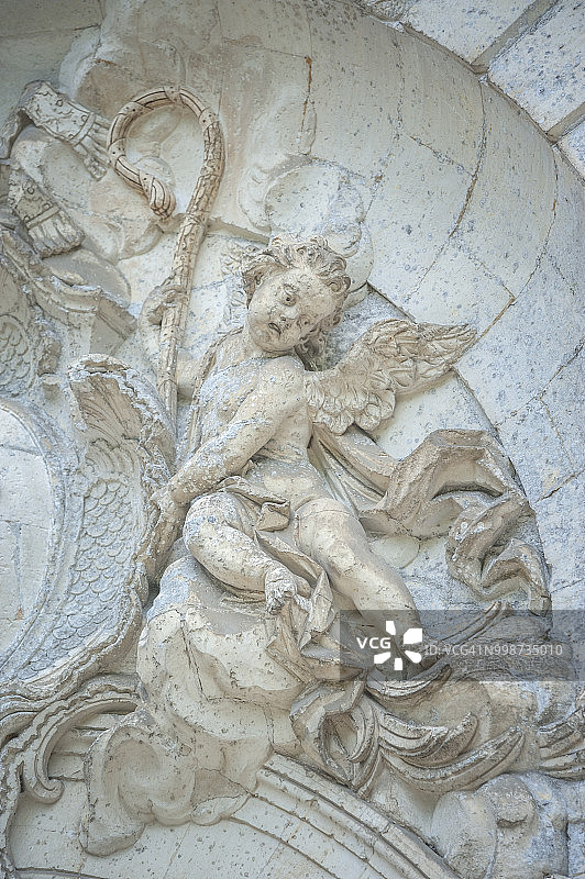 圣旺德里耶修道院细节，法国诺曼底圣旺德里耶-朗松图片素材