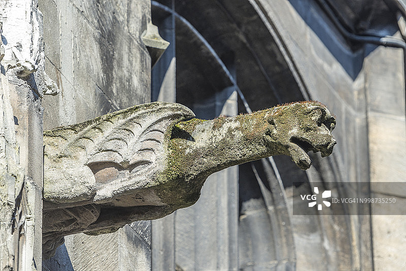 法国诺曼底鲁昂的滴水嘴兽雕塑图片素材