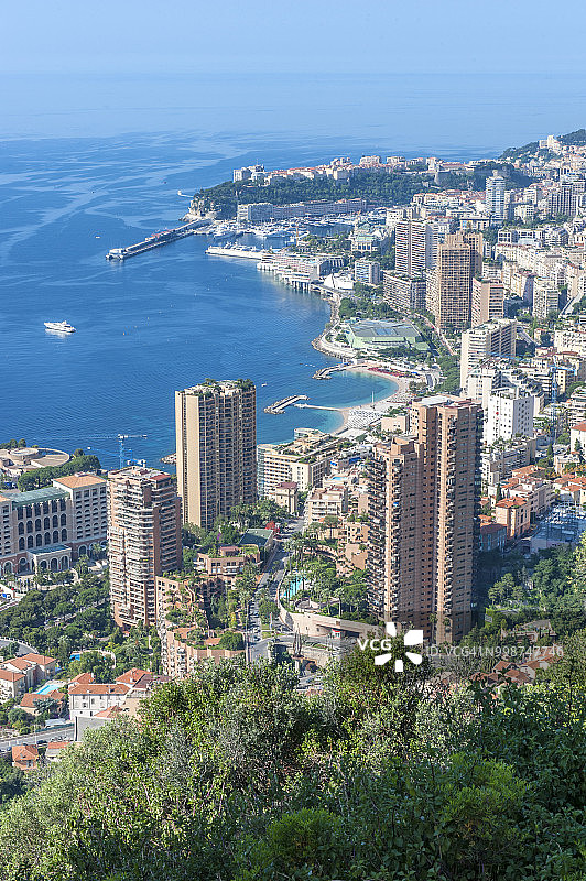 城市鸟瞰，蓝色海岸，蒙特卡洛，摩纳哥图片素材
