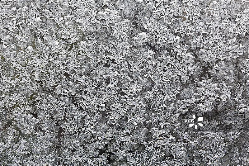 华盛顿州萨马米什市车窗上的冰纹设计图片素材