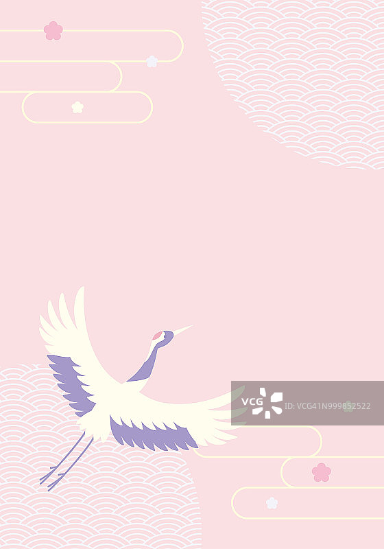 日本鹤背景矢量图图片素材