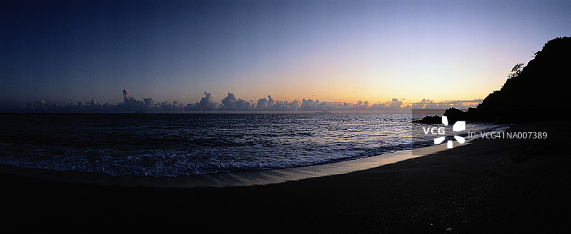 日落贝壳沙滩图片素材