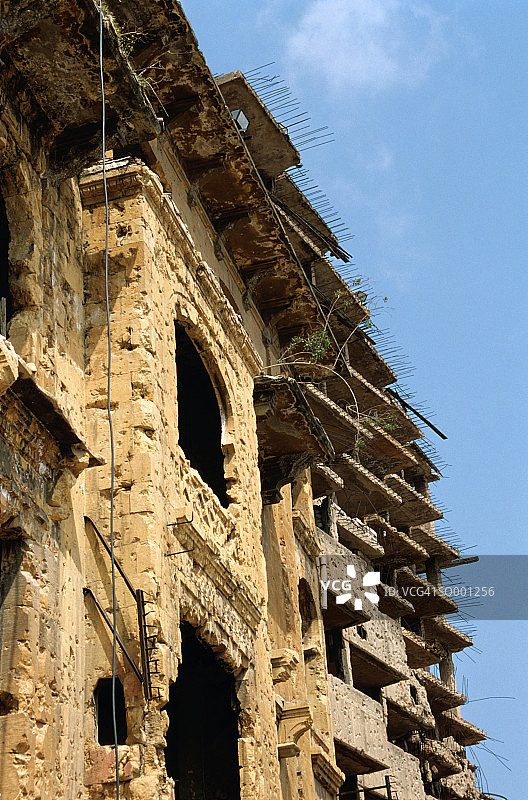 黎巴嫩贝鲁特被毁建筑图片素材