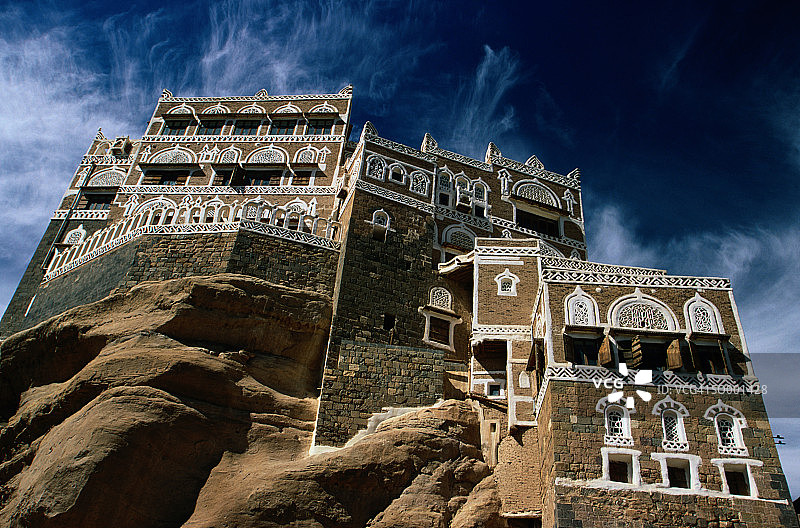 也门瓦迪达尔的岩石宫殿图片素材