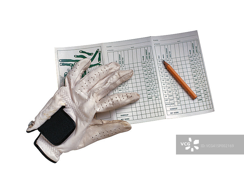 高尔夫手套和记分卡图片素材