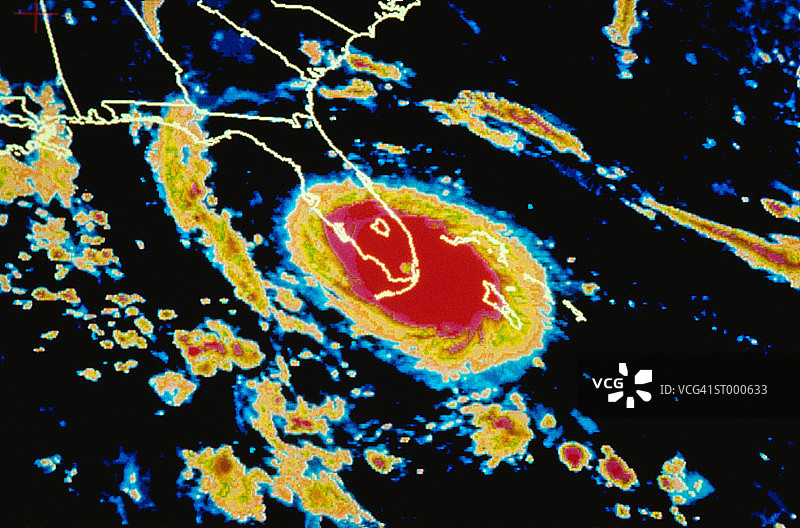 安德鲁飓风的卫星图像图片素材
