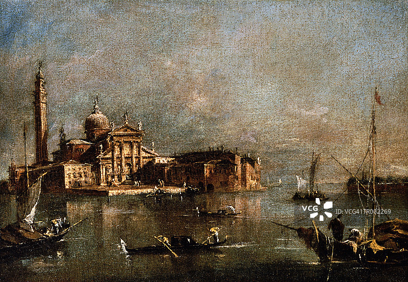 圣乔治马焦雷教堂与朱代卡岛一角图片素材