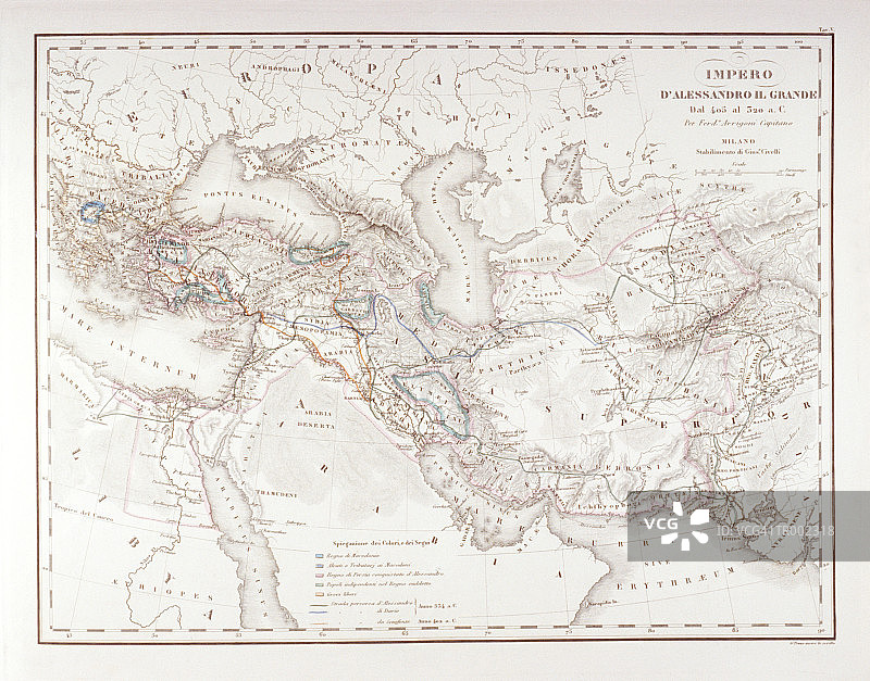 亚历山大大帝帝国地图图片素材