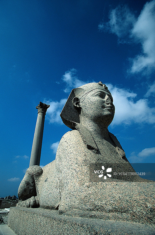 狮身人面像和庞贝柱，亚历山大图片素材